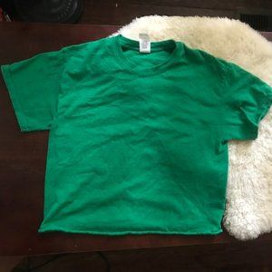 Basic Cropped Green T-Shirt